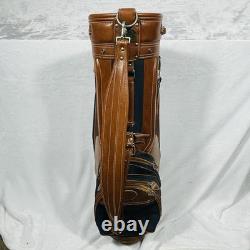 Vintage Daiwa Coach Collection 3-Way Golf Cart Bag Green Canvas/Brown Leather