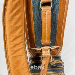 Vintage Daiwa Coach Collection 3-Way Golf Cart Bag Green Canvas/Brown Leather