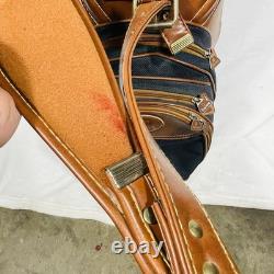 Vintage Daiwa Coach Collection 3-Way Golf Cart Bag Green Canvas/Brown Leather