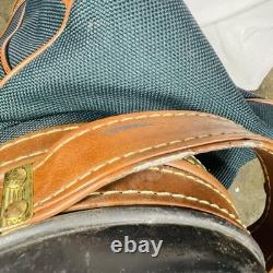 Vintage Daiwa Coach Collection 3-Way Golf Cart Bag Green Canvas/Brown Leather