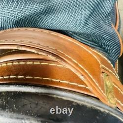 Vintage Daiwa Coach Collection 3-Way Golf Cart Bag Green Canvas/Brown Leather
