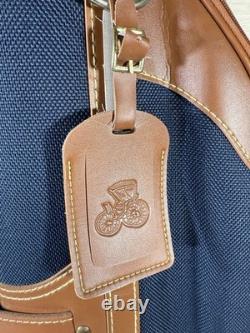 Vintage Daiwa Coach Collection Golf Bag 3-way Divider Navy Brown Tan Leather