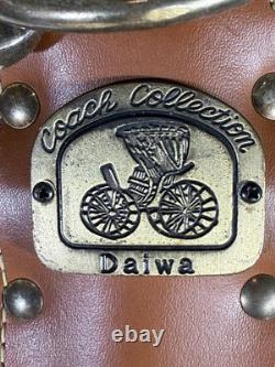 Vintage Daiwa Coach Collection Golf Bag 3-way Divider Navy Brown Tan Leather