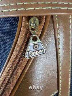 Vintage Daiwa Coach Collection Golf Bag 3-way Divider Navy Brown Tan Leather