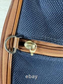 Vintage Daiwa Coach Collection Golf Bag 3-way Divider Navy Brown Tan Leather