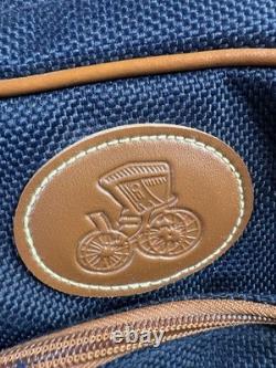 Vintage Daiwa Coach Collection Golf Bag 3-way Divider Navy Brown Tan Leather