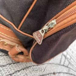 Vintage Daiwa Coach Collection Golf Cart Bag Black & Beige Leather Trim