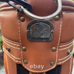 Vintage Daiwa Coach Collection Golf Cart Bag Black & Beige Leather Trim