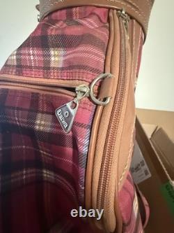 Vintage Daiwa Coach Collection Golf Cart Bag Plaid with Leather Trim EUC