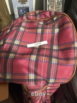 Vintage Daiwa Coach Collection Golf Cart Bag Plaid with Leather Trim EUC
