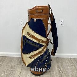 Vintage Hot-Z Southern Hills 6-Way Cart Golf Bag Brown/Blue/White