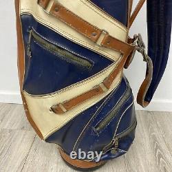 Vintage Hot-Z Southern Hills 6-Way Cart Golf Bag Brown/Blue/White