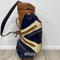 Vintage Hot-Z Southern Hills 6-Way Cart Golf Bag Brown/Blue/White