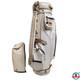 Vintage Hot Z White Faux Leather 3 Way Golf Cart Bag & Cover Made In Usa