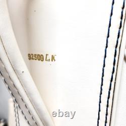Vintage Hot Z White Faux Leather 3 Way Golf Cart Bag & Cover Made in USA