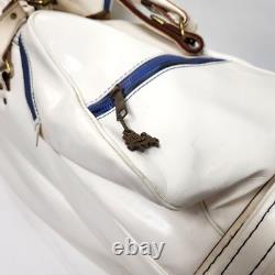 Vintage Hot Z White Faux Leather 3 Way Golf Cart Bag & Cover Made in USA