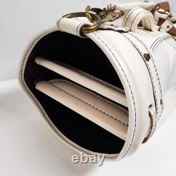Vintage Hot Z White Faux Leather 3 Way Golf Cart Bag & Cover Made in USA