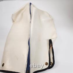 Vintage Hot Z White Faux Leather 3 Way Golf Cart Bag & Cover Made in USA