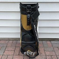 Vintage King Cobra Baffler Golf Staff Cart Bag Black White Gold Raincover