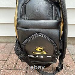 Vintage King Cobra Baffler Golf Staff Cart Bag Black White Gold Raincover