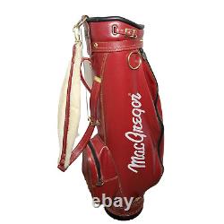 Vintage MacGregor Golf Club Cart Bag Red Classic with Strap 3 Way Leather
