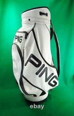 Vintage PING 6-way white / black staff bag with shoulder strap $30 SHIPPING