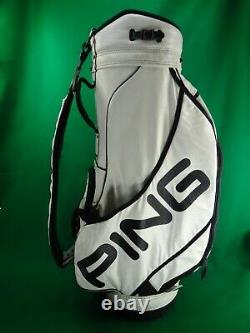 Vintage PING 6-way white / black staff bag with shoulder strap $30 SHIPPING