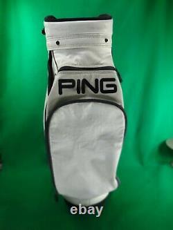 Vintage PING 6-way white / black staff bag with shoulder strap $30 SHIPPING