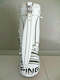 Vintage PING Cart Golf Bag White & Black Vinyl with 4-Way Divider (No Cover)