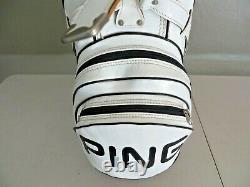 Vintage PING Cart Golf Bag White & Black Vinyl with 4-Way Divider (No Cover)