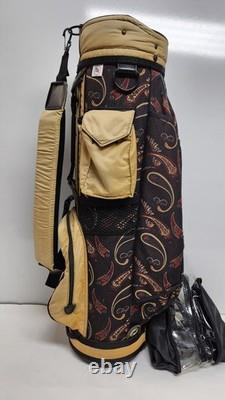 Vintage Paisley 3-Way Golf Cart Bag By Ron Miller Pro Model with Rain cover