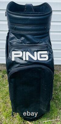 Vintage Ping Golf Bag Black Ping Staff Bag Cart Bag Very Nice