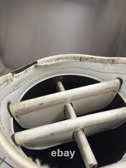 Vintage Ping Golf Cart Bag Vinyl White Black Leather Strap 6 Way Divider 90s USA