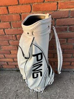 Vintage Ping White Golf Bag 3 Pockets 4 Way Divider No Rain Cover