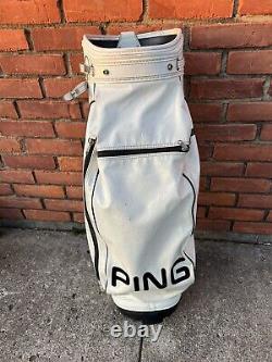 Vintage Ping White Golf Bag 3 Pockets 4 Way Divider No Rain Cover