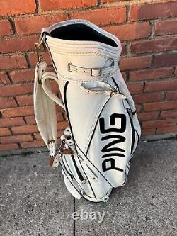 Vintage Ping White Golf Bag 3 Pockets 4 Way Divider No Rain Cover