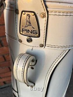 Vintage Ping White Golf Bag 3 Pockets 4 Way Divider No Rain Cover