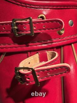 Vintage Ram Aries Golf Cart Bag 6-Way Divider Red Made In USA Rain Cover Strap