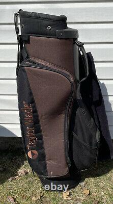 Vintage TaylorMade Burner Carry Golf Bag Cart 5 Way Black Brown