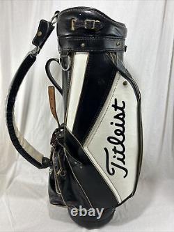 Vintage Titleist Tour Cart Golf Bag Black, White, Gold