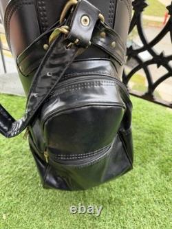Vintage Wilson Leather Golf Bag Black Made In USA Classic Staff Cart Bag Cover