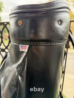 Vintage Wilson Leather Golf Bag Black Made In USA Classic Staff Cart Bag Cover