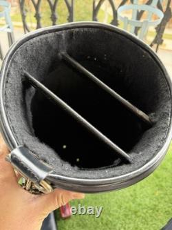 Vintage Wilson Leather Golf Bag Black Made In USA Classic Staff Cart Bag Cover Vintage Wilson Leather Golf Bag Black Made In USA Classic Staff Cart Bag Cover