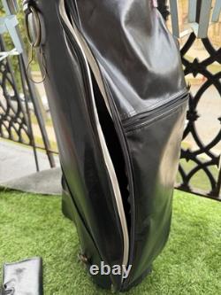 Vintage Wilson Leather Golf Bag Black Made In USA Classic Staff Cart Bag Cover