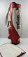 Vintage Wilson Professional 15 Way Cart Carry Golf Club Bag Red & White Withcover