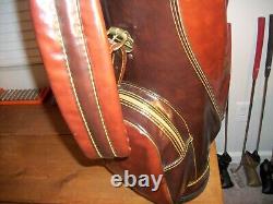 Vintage Wilson Staff Faux Brown Leather Golf Cart Bag 15 Way Divider Made in USA