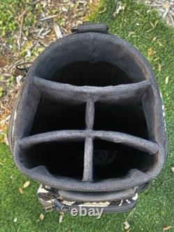 Vtg Datrek Golf Cart Bag Faux Fur Zebra Pattern 5 Way Divider Pockets Rare Style