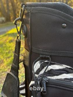 Vtg Datrek Golf Cart Bag Faux Fur Zebra Pattern 5 Way Divider Pockets Rare Style