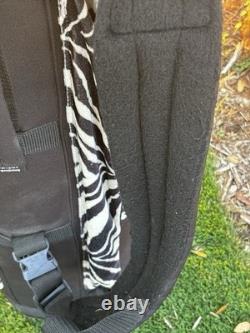 Vtg Datrek Golf Cart Bag Faux Fur Zebra Pattern 5 Way Divider Pockets Rare Style