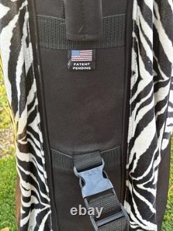 Vtg Datrek Golf Cart Bag Faux Fur Zebra Pattern 5 Way Divider Pockets Rare Style